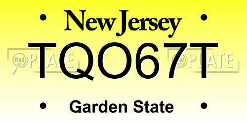 TQO67T New Jersey License Plate