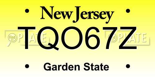 TQO67Z New Jersey License Plate