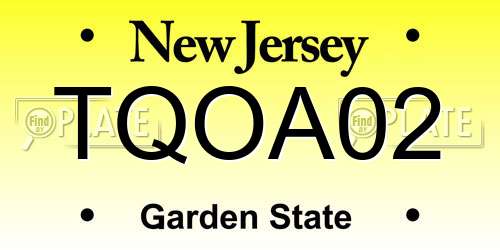 TQOA02 New Jersey License Plate