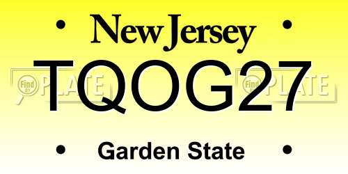 TQOG27 New Jersey License Plate