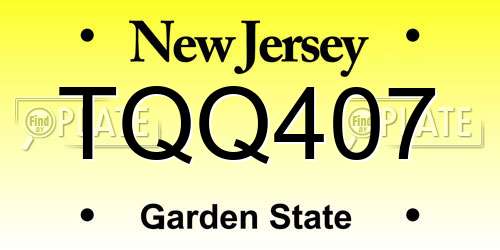 TQQ407 New Jersey License Plate