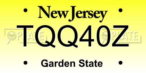 TQQ40Z New Jersey License Plate