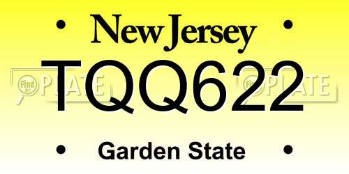 TQQ622 New Jersey License Plate