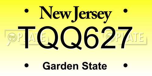 TQQ627 New Jersey License Plate