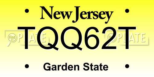 TQQ62T New Jersey License Plate