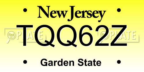 TQQ62Z New Jersey License Plate