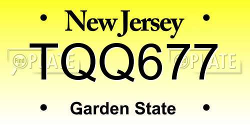 TQQ677 New Jersey License Plate