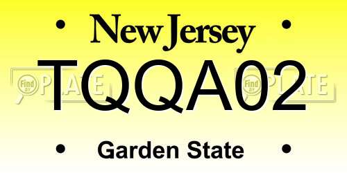 TQQA02 New Jersey License Plate