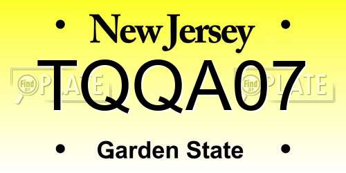 TQQA07 New Jersey License Plate