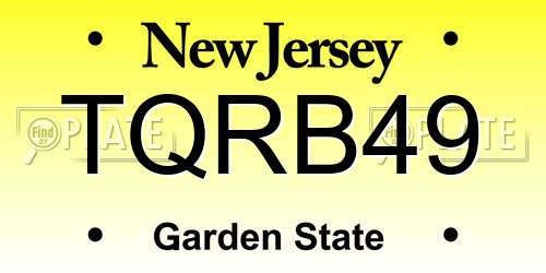 TQRB49 New Jersey License Plate