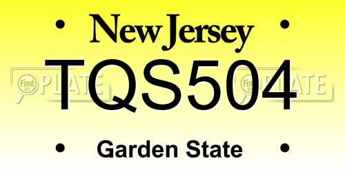 TQS504 New Jersey License Plate