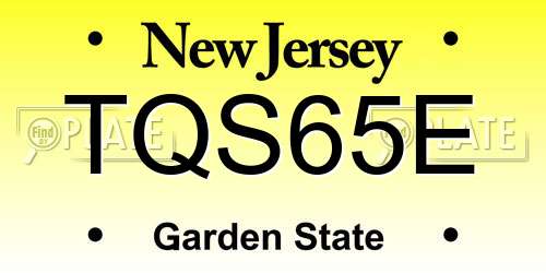 TQS65E New Jersey License Plate
