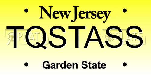 TQSTASS New Jersey License Plate