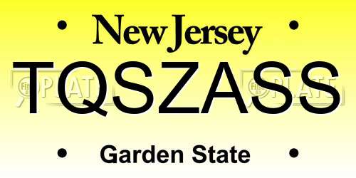 TQSZASS New Jersey License Plate