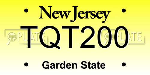 TQT200 New Jersey License Plate