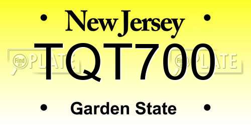 TQT700 New Jersey License Plate