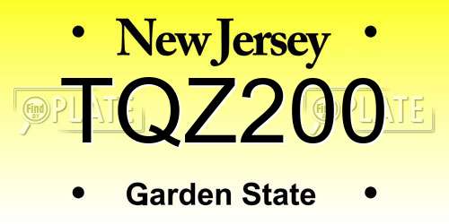 TQZ200 New Jersey License Plate