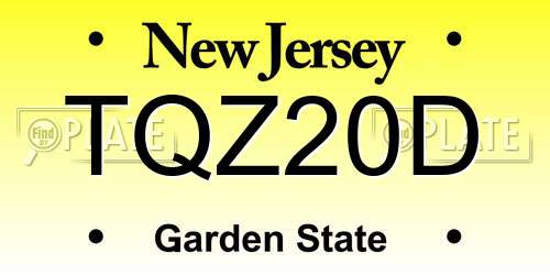 TQZ20D New Jersey License Plate