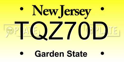 TQZ70D New Jersey License Plate