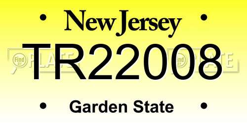 TR22008 New Jersey License Plate