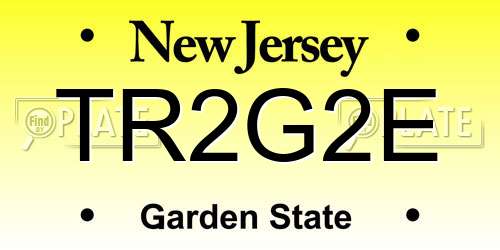 TR2G2E New Jersey License Plate