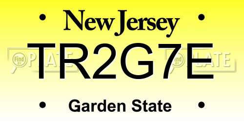 TR2G7E New Jersey License Plate