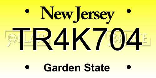 TR4K704 New Jersey License Plate