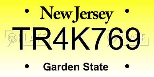 TR4K769 New Jersey License Plate