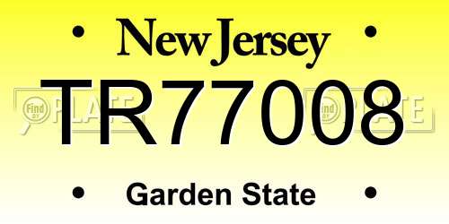 TR77008 New Jersey License Plate