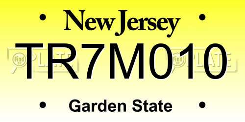 TR7M010 New Jersey License Plate