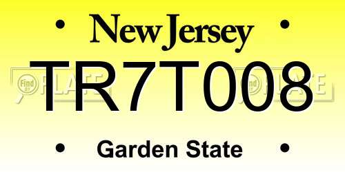 TR7T008 New Jersey License Plate