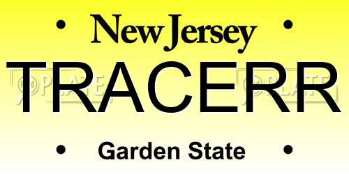 TRACERR New Jersey License Plate