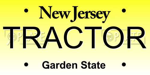 TRACTOR New Jersey License Plate