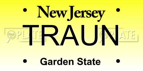 TRAUN New Jersey License Plate