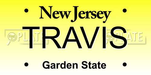 TRAVIS New Jersey License Plate
