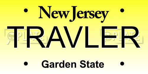 TRAVLER New Jersey License Plate