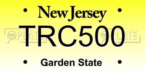 TRC500 New Jersey License Plate