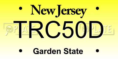 TRC50D New Jersey License Plate