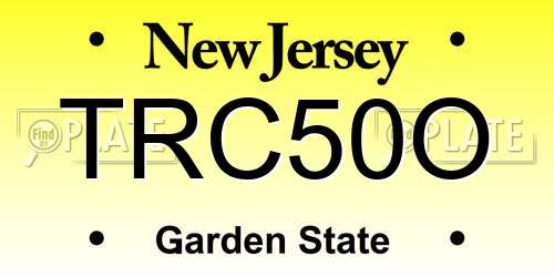 TRC50O New Jersey License Plate