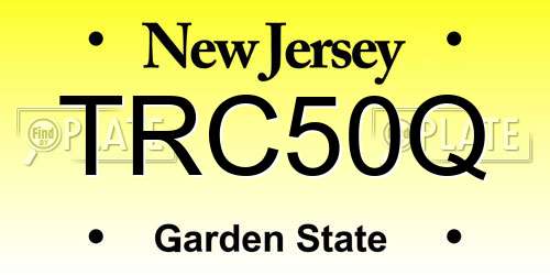 TRC50Q New Jersey License Plate
