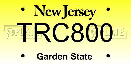 TRC800 New Jersey License Plate