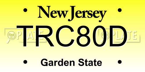 TRC80D New Jersey License Plate