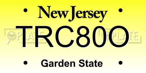 TRC80O New Jersey License Plate