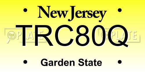 TRC80Q New Jersey License Plate