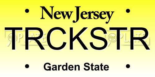 TRCKSTR New Jersey License Plate
