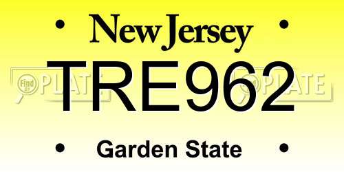 TRE962 New Jersey License Plate