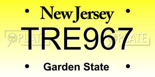 TRE967 New Jersey License Plate