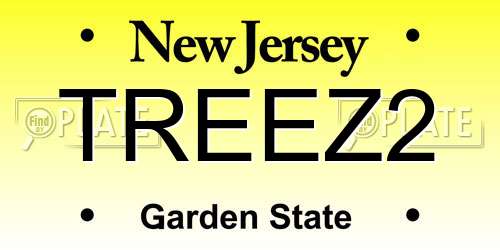 TREEZ2 New Jersey License Plate