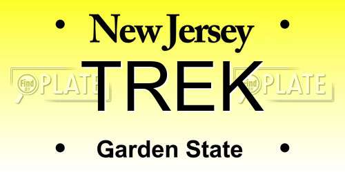 TREK New Jersey License Plate