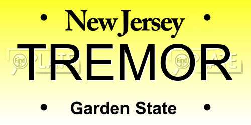 TREMOR New Jersey License Plate